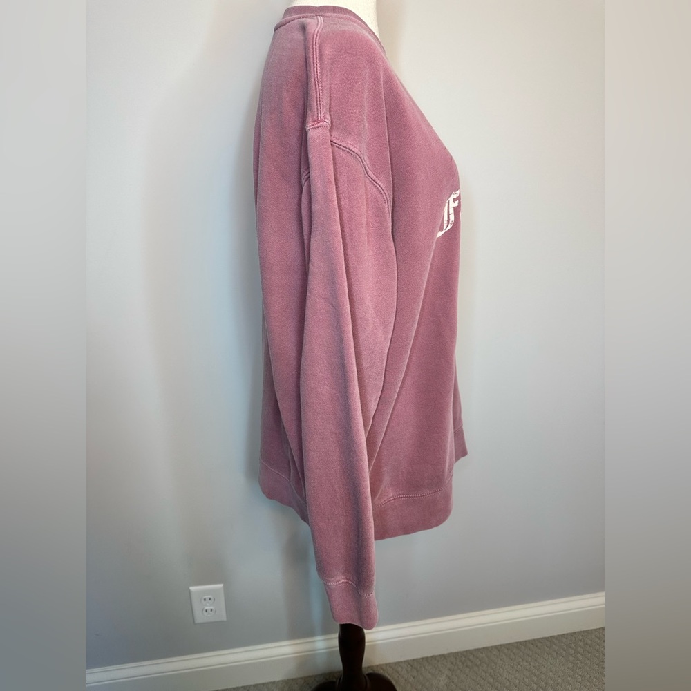 Sz L Living Fully Mallory Ervin sweatshirt Falleluijah mauve rose pink purple - Picture 3 of 7